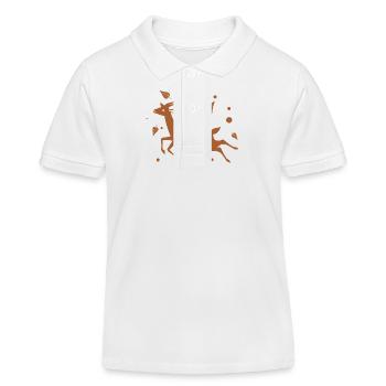 Hirsch - Wald Natur Tierschutz - Kinder Organic Poloshirt Mini Sprinter von Stanley/Stella - Weiß - Vorne