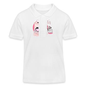 Erdbeer Milchshake Karton rosa Lustiger japanische - Kinder Organic Poloshirt Mini Sprinter von Stanley/Stella - Weiß - Vorne
