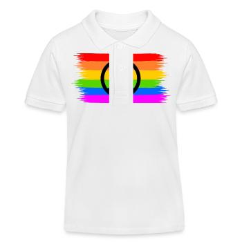 Signe de paix de paix sur le drapeau arc-en-ciel arc-en-ciel - Polo enfant bio Stanley/Stella - blanc - Devant