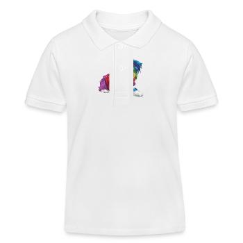 Bunter Regenbogen-Hund - Kids Organic Polo Shirt by Stanley/Stella - white - Front