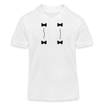 vier schleifen schleife symbol rahmen - Kinder Organic Poloshirt Mini Sprinter von Stanley/Stella - Weiß - Vorne