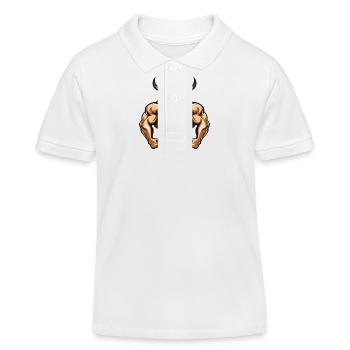Taureau Bull Muscles Beast Gym Arts Martiaux MMA - Polo enfant bio Stanley/Stella - blanc - Devant
