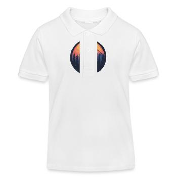 Berge Kompass - Kinder Organic Poloshirt Mini Sprinter von Stanley/Stella - Weiß - Vorne