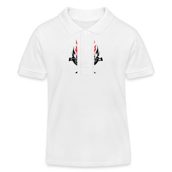 Grill, Symbol, Fire, Grilling, Meat - Kids Organic Polo Shirt by Stanley/Stella - white - Front