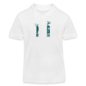 Pêcheur Pêche Hameçon Canne à pêche Sport Pêcheur - Polo enfant bio Stanley/Stella - blanc - Devant
