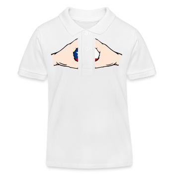 Chile Herzform mit Hände - Kinder Organic Poloshirt Mini Sprinter von Stanley/Stella - Weiß - Vorne
