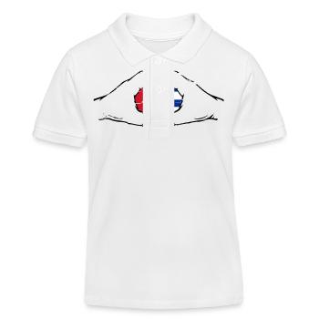 Kuba Flagge Herzform used - Kinder Organic Poloshirt Mini Sprinter von Stanley/Stella - Weiß - Vorne