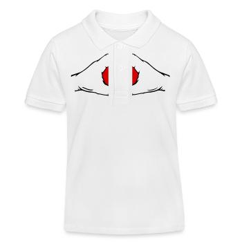 Peru Flagge Herzform - Kinder Organic Poloshirt Mini Sprinter von Stanley/Stella - Weiß - Vorne