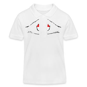 Drapeau du Luxembourg en forme de coeur d’occasion - Polo enfant bio Stanley/Stella - blanc - Devant