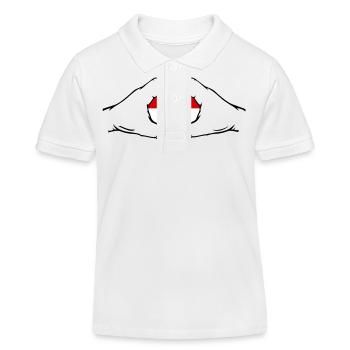 Ungarn Flagge Herzform - Kinder Organic Poloshirt Mini Sprinter von Stanley/Stella - Weiß - Vorne