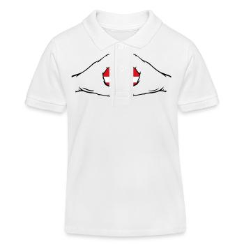 Drapeau de Lettonie en forme de coeur - Polo enfant bio Stanley/Stella - blanc - Devant