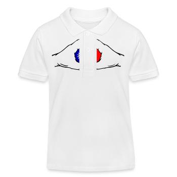 Drapeau de Taïwan en forme de coeur - Polo enfant bio Stanley/Stella - blanc - Devant