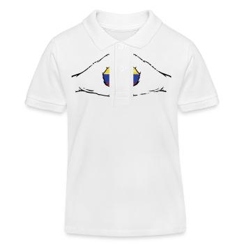 Venezuela Flagge Herzform used - Kinder Organic Poloshirt Mini Sprinter von Stanley/Stella - Weiß - Vorne
