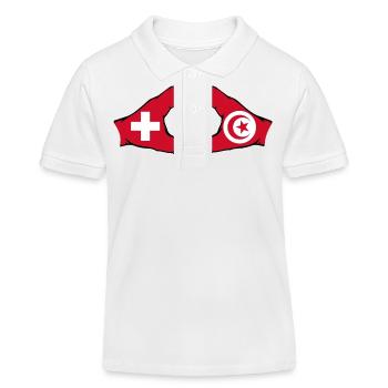 Schweiz Tunesien Herzform mit Hände - Kinder Organic Poloshirt Mini Sprinter von Stanley/Stella - Weiß - Vorne