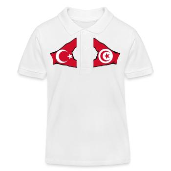 Türkei Tunesien Herzform mit Hände - Kinder Organic Poloshirt Mini Sprinter von Stanley/Stella - Weiß - Vorne