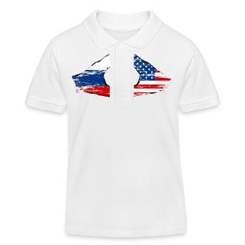 Russland USA Herzform mit Hände used - Kinder Organic Poloshirt Mini Sprinter von Stanley/Stella - Weiß - Vorne