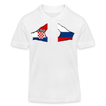 Kroatien Russland Herzform mit Hände - Kinder Organic Poloshirt Mini Sprinter von Stanley/Stella - Weiß - Vorne