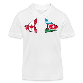 Canada Azerbaijan heart shape with hands used - Kids Organic Polo Shirt by Stanley/Stella - white - Front