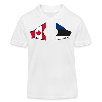 Canada Estonia heart shape with hands - Kids Organic Polo Shirt by Stanley/Stella - white - Front