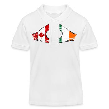 Forme de coeur Canada Irlande avec mains utilisées - Polo enfant bio Stanley/Stella - blanc - Devant