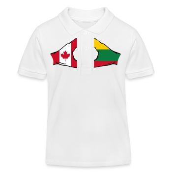 Canada Lithuania Heart Shape with Hands - Kids Organic Polo Shirt by Stanley/Stella - white - Front