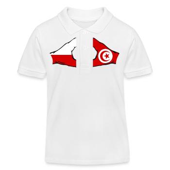 Polen Tunesien Herzform mit Hände - Kinder Organic Poloshirt Mini Sprinter von Stanley/Stella - Weiß - Vorne