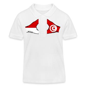 Indonesien Tunesien Herzform mit Hände - Kinder Organic Poloshirt Mini Sprinter von Stanley/Stella - Weiß - Vorne