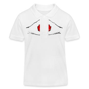 Drapeau du Canada en forme de coeur d’occasion - Polo enfant bio Stanley/Stella - blanc - Devant