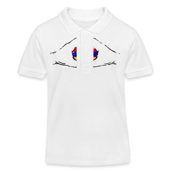 Drapeau de l’île Maurice Aiguilles en forme de coeur d’occasion - Polo enfant bio Stanley/Stella - blanc - Devant