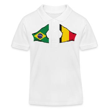 Brésil Belgique Drapeau Aiguilles Forme de coeur - Polo enfant bio Stanley/Stella - blanc - Devant