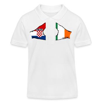 Kroatien Irland Flagge Hände Herzform - Kinder Organic Poloshirt Mini Sprinter von Stanley/Stella - Weiß - Vorne
