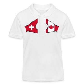 Switzerland Canada Flag Hands Heart Shape - Kids Organic Polo Shirt by Stanley/Stella - white - Front