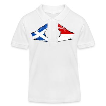 Ecosse Indonésie Drapeau Mains Coeur Utilisé - Polo enfant bio Stanley/Stella - blanc - Devant