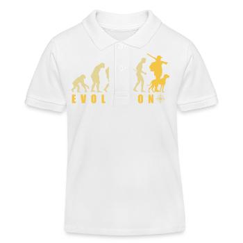 Evolution Hunter Lustiges Jagdgeschenk - Kinder Organic Poloshirt Mini Sprinter von Stanley/Stella - Weiß - Vorne