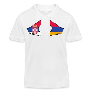 Serbie Arménie Drapeau Mains Coeur - Polo enfant bio Stanley/Stella - blanc - Devant