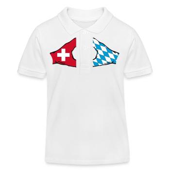 Suisse Bavière Drapeau Mains Coeur - Polo enfant bio Stanley/Stella - blanc - Devant