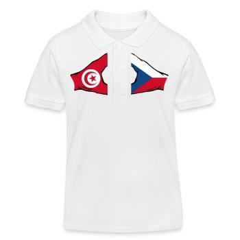 Tunisie République tchèque drapeau coeur - Polo enfant bio Stanley/Stella - blanc - Devant