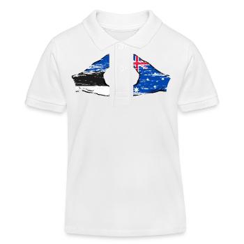 Estonia Australia Flag Heart Shape Used - Kids Organic Polo Shirt by Stanley/Stella - white - Front