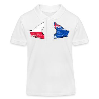 Pologne Australie drapeau coeur d’occasion - Polo enfant bio Stanley/Stella - blanc - Devant