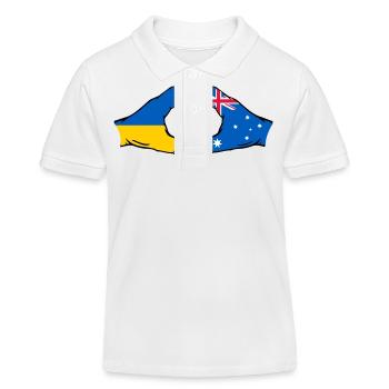 Ukraine Australia Flag Heart Shape - Kids Organic Polo Shirt by Stanley/Stella - white - Front