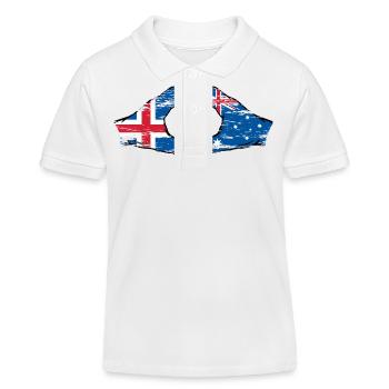 Iceland Australia Flag Heart Shape Used - Kids Organic Polo Shirt by Stanley/Stella - white - Front