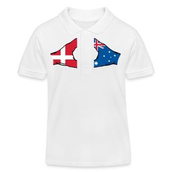 Denmark Australia Flag Heart Shape - Kids Organic Polo Shirt by Stanley/Stella - white - Front