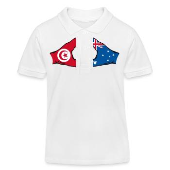 Tunesien Australien Flagge Herzform - Kinder Organic Poloshirt Mini Sprinter von Stanley/Stella - Weiß - Vorne