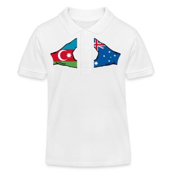 Azerbaijan Australia Flag Heart Shape - Kids Organic Polo Shirt by Stanley/Stella - white - Front