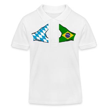 Bavière, Brésil, Drapeau, Mains, Forme Coeur - Polo enfant bio Stanley/Stella - blanc - Devant