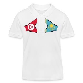 Tunesien Kasachstan Flagge Hände Herzform - Kinder Organic Poloshirt Mini Sprinter von Stanley/Stella - Weiß - Vorne