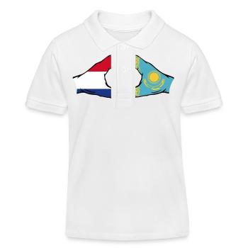 Holland Kasachstan Flagge Hände Herzform - Kinder Organic Poloshirt Mini Sprinter von Stanley/Stella - Weiß - Vorne
