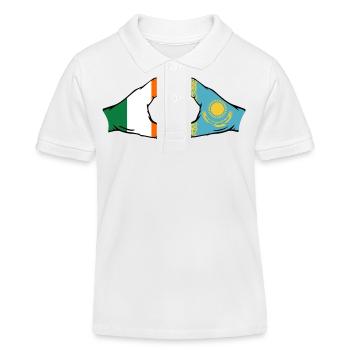 Irland Kasachstan Flagge Hände Herzform - Kinder Organic Poloshirt Mini Sprinter von Stanley/Stella - Weiß - Vorne