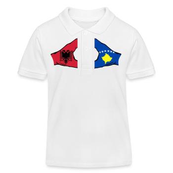 Albanie Kosovo Drapeau Mains Coeur Forme - Polo enfant bio Stanley/Stella - blanc - Devant