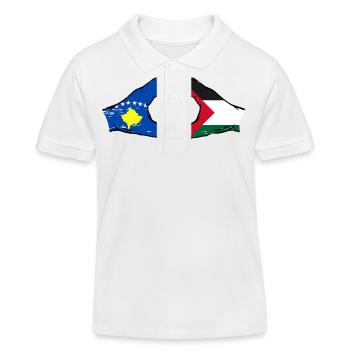 Kosovo Palestine Drapeau Mains Coeur Forme Utilisé - Polo enfant bio Stanley/Stella - blanc - Devant
